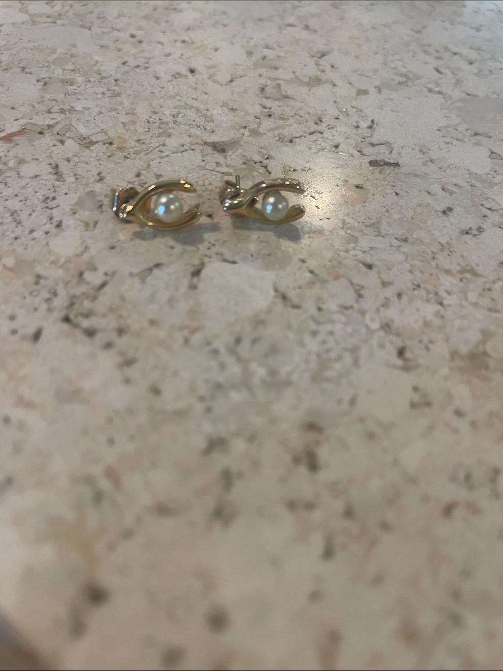Classic Gold Pearl Stud Earrings - Women Jewelry
